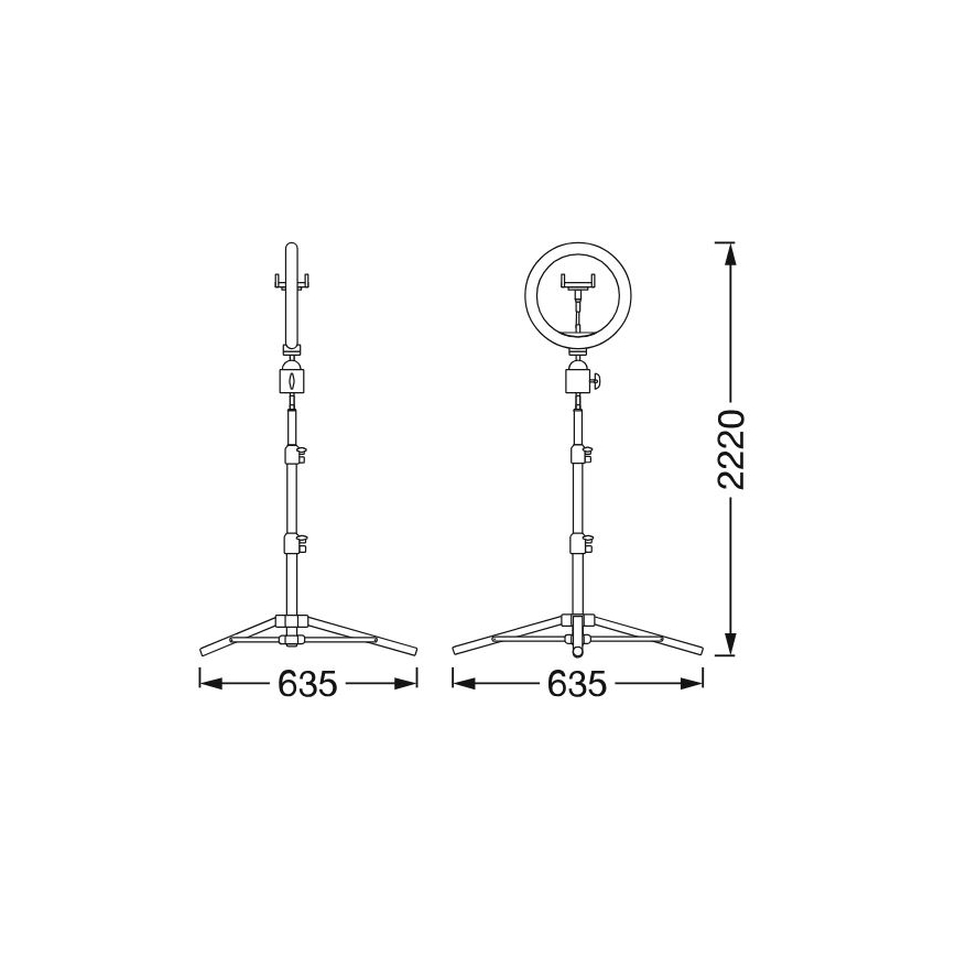 Ledvance - LED Aptumšojama grīdas stāvlampa ar statīvu un vlogošanas turētājs LED/6W/USB 3000/4000/6500K