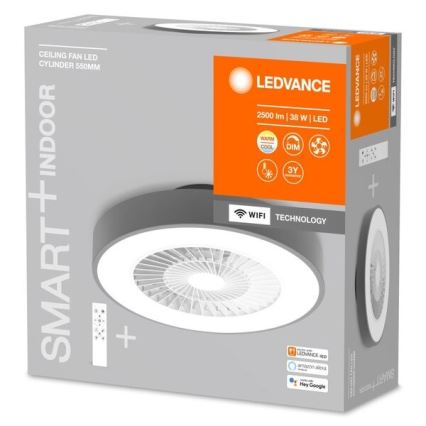 Ledvance - LED Aptumšojama griestu lampa ar ventilatoru SMART+ LED/38W/230V 3000-6500K Wi-Fi + tālvadības pults