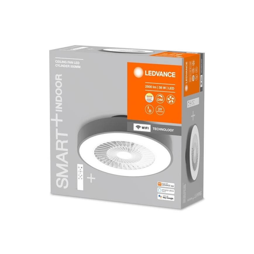 Ledvance - LED Aptumšojama griestu lampa ar ventilatoru SMART+ LED/38W/230V 3000-6500K Wi-Fi + tālvadības pults