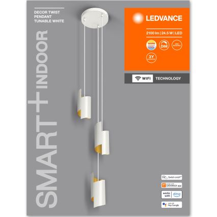 Ledvance - LED Aptumšojama lustra ar auklu SMART+ DECOR 3xLED/8W/230V balta Wi-Fi