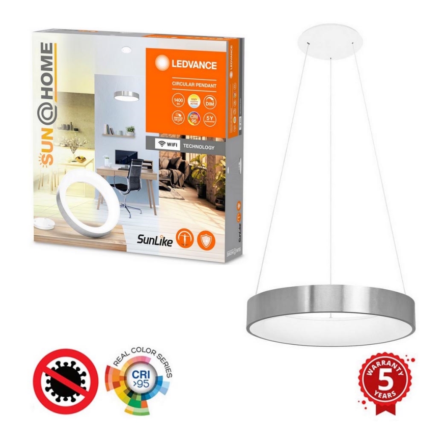 Ledvance - LED Aptumšojama lustra ar auklu SUN@HOME CIRCULAR LED/18,5W/230V Wi-Fi