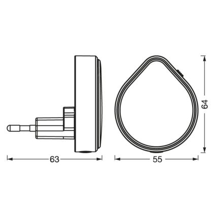 Ledvance - LED Aptumšojama orientēšanās kontaktligzdas lampa LUNETTA LED/0,5W/230V