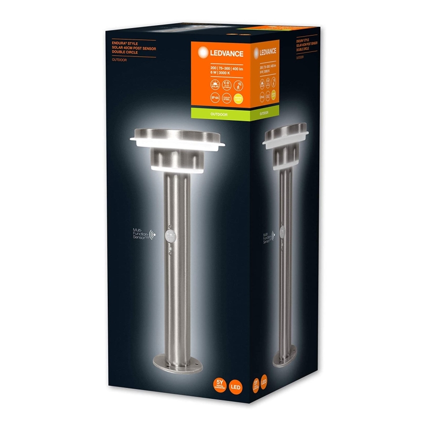 Ledvance - LED Aptumšojama saules enerģijas lampa ar sensoru CIRCLE LED/6W/3,2V 2200 mAh IP44