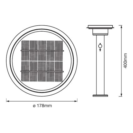 Ledvance - LED Aptumšojama saules enerģijas lampa ar sensoru CIRCLE LED/6W/3,2V 2200 mAh IP44