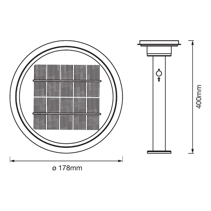 Ledvance - LED Aptumšojama saules enerģijas lampa ar sensoru CIRCLE LED/6W/3,2V 2200 mAh IP44