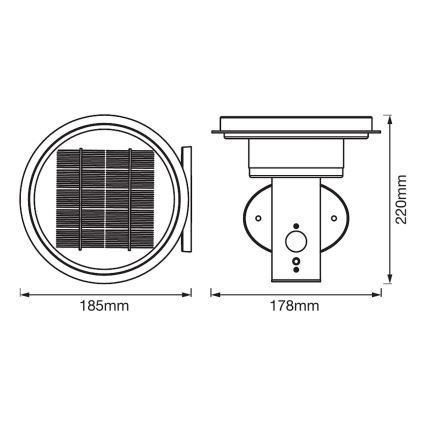 Ledvance - LED Aptumšojama saules lampa ar sensoru CIRCLE LED/6W/3,2V IP44