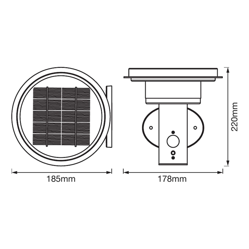 Ledvance - LED Aptumšojama saules lampa ar sensoru CIRCLE LED/6W/3,2V IP44