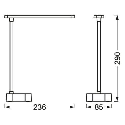 Ledvance - LED Aptumšojama skārienvadāma galda lampa PANAN LED/5,2W/5V