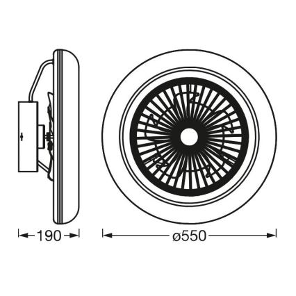 Ledvance - LED Aptumšojams gaismeklis ar ventilatoru SMART+ LED/35W/230V Wi-Fi 3000-6500K + tālvadības pults