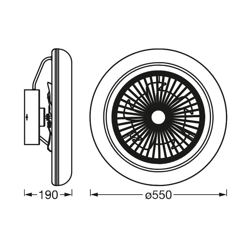 Ledvance - LED Aptumšojams gaismeklis ar ventilatoru SMART+ LED/35W/230V Wi-Fi 3000-6500K + tālvadības pults