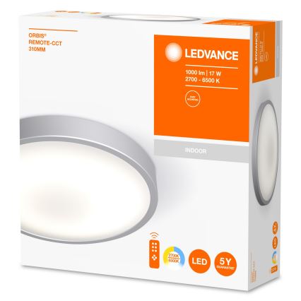 Ledvance - LED Aptumšojams griestu gaismeklis ORBIS LED/17W/230V 2700-6500 + tālvadības pults