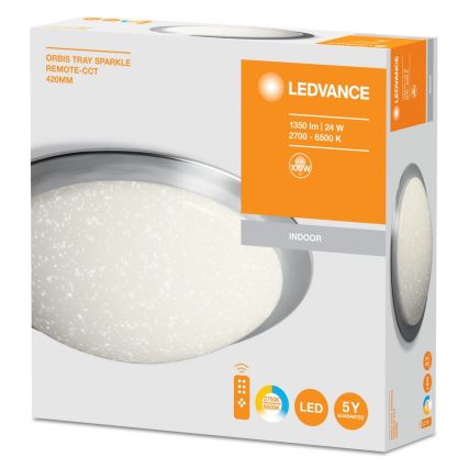 Ledvance - LED Aptumšojams griestu gaismeklis SILARA LED/24W/230V + Tālvadības pults