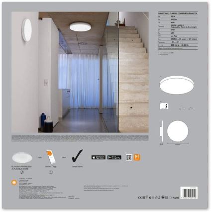 Ledvance - LED Aptumšojams griestu gaismeklis SMART+ FRAMELESS LED/28W/230V 3,000K-6,500K Wi-Fi