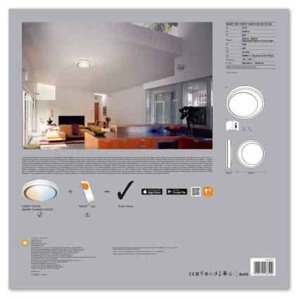 Ledvance - LED Aptumšojams gaismeklis SMART+ MOON LED/24W/230V 3,000K-6,500K Wi-Fi