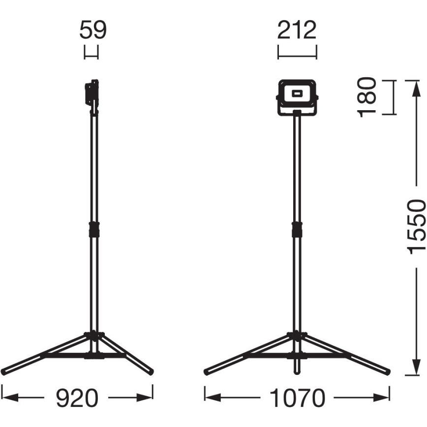 Ledvance - LED Aptumšojams prožektors ar turētāju WORKLIGHT TRIPOD LED/20W/3,7V 1500 mAh IP54