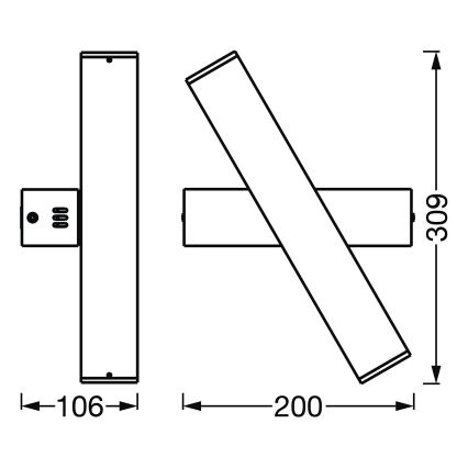 Ledvance - LED Aptumšojams sienas gaismeklis SMART+ CROSS 2xLED/6W/230V 3000-6500K Wi-Fi