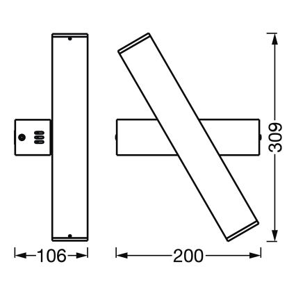 Ledvance - LED Aptumšojams sienas gaismeklis SMART+ CROSS 2xLED/6W/230V 3000-6500K Wi-Fi