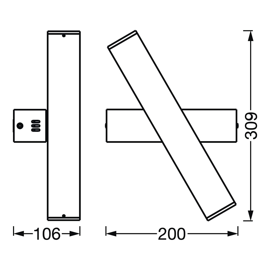 Ledvance - LED Aptumšojams sienas gaismeklis SMART+ CROSS 2xLED/6W/230V 3000-6500K Wi-Fi
