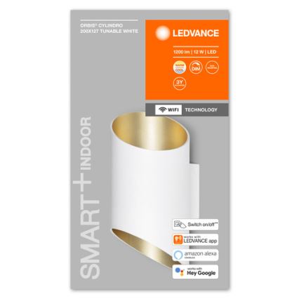 Ledvance - LED Aptumšojams sienas gaismeklis SMART+ CYLINDRO LED/12W/230V 3000-6500K Wi-Fi balts