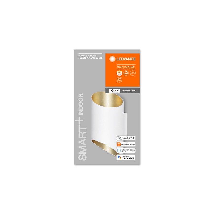 Ledvance - LED Aptumšojams sienas gaismeklis SMART+ CYLINDRO LED/12W/230V 3000-6500K Wi-Fi balts
