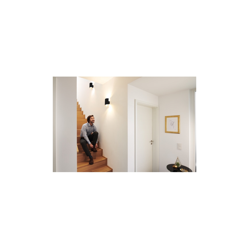 Ledvance - LED Aptumšojams sienas gaismeklis SMART+ TWIST LED/12W/230V 3000-6500K Wi-Fi melns