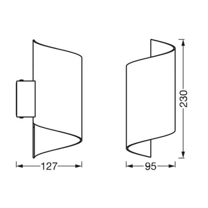 Ledvance - LED Aptumšojams sienas gaismeklis SMART+ TWIST LED/12W/230V 3000-6500K Wi-Fi melns