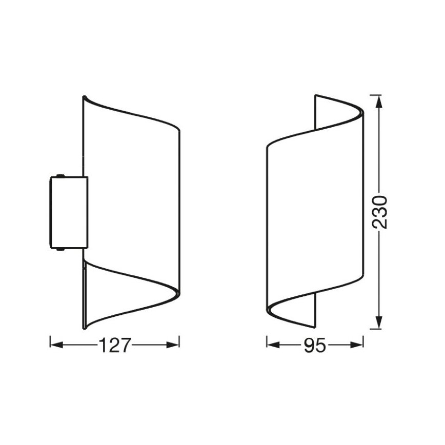 Ledvance - LED Aptumšojams sienas gaismeklis SMART+ TWIST LED/12W/230V 3000-6500K Wi-Fi melns