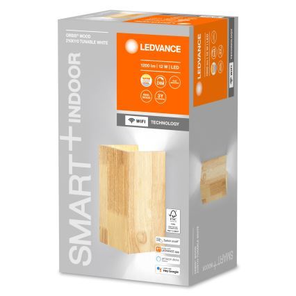Ledvance - LED Aptumšojams sienas gaismeklis SMART+ WOOD LED/12W/230V 3000-6500K Wi-Fi