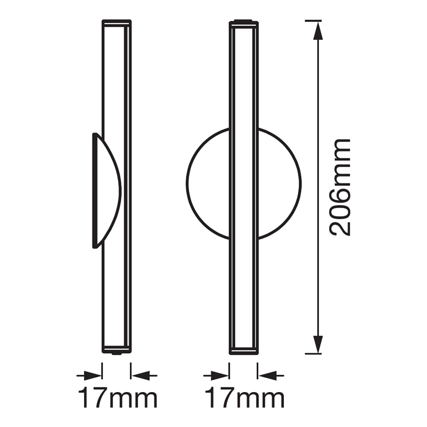 Ledvance - LED Aptumšojams spoguļa apgaismojums LEDSTIXX LED/2W/Li-Ion 800 mAh IP44 CRI 90