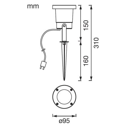 Ledvance - LED Āra lampa ENDURA HYBRID NAUT SPIKE LED/2W/12V IP44