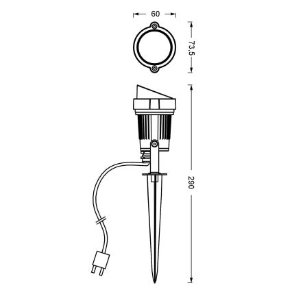 Ledvance - LED Āra lampa ENDURA HYBRID SPOT SPIKE LED/1W/12V IP44