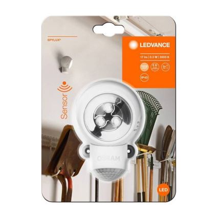 Ledvance - LED āra orientēšanas gaismeklis ar sensoru SPYLUX LED/0,3W/4,5V IP4