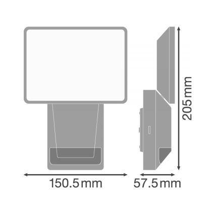 Ledvance - LED Āra prožektors ar sensoru FLOOD LED/15W/230V IP55