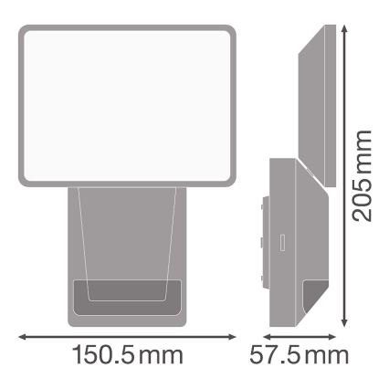 Ledvance - LED Āra prožektors ar sensoru FLOOD LED/15W/230V IP55