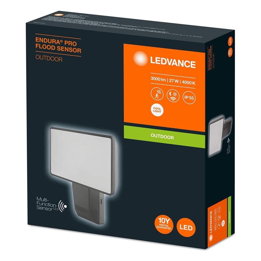 Ledvance - LED Āra prožektors ar sensoru  FLOOD LED/27W/230V IP55