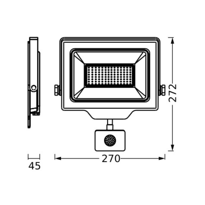 Ledvance - LED Āra sienas prožektors ar sensoru FLOODLIGHT ESSENTIAL LED/100W/230V IP65