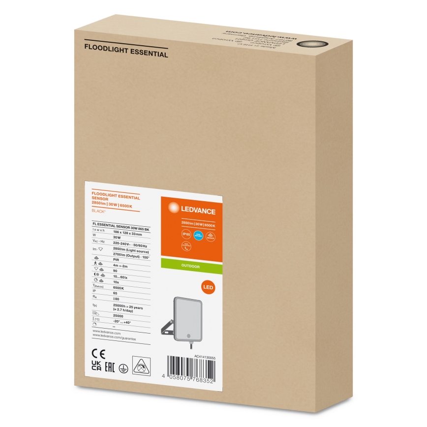 Ledvance - LED Āra prožektors ar sensoru FLOODLIGHT LED/30W/230V 6500K IP65