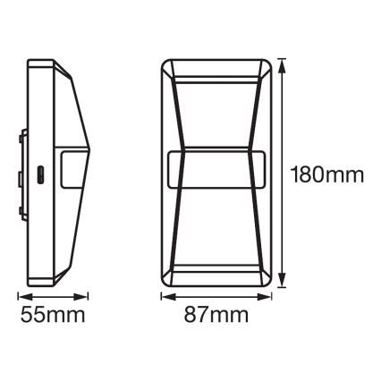 Ledvance - LED Āra prožektors ar sensoru UPDOWN LED/10W/230V IP55