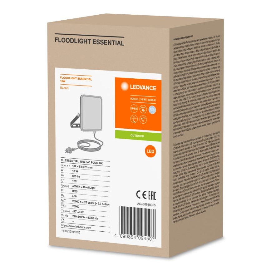Ledvance - LED Āra sienas prožektors FLOODLIGHT ESSENTIAL LED/10W/230V IP65