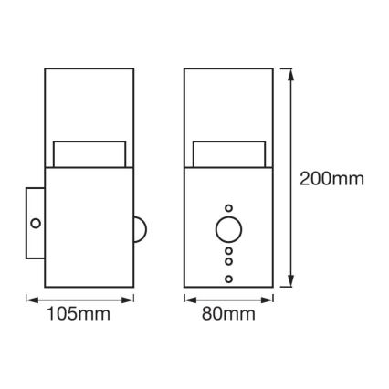 Ledvance - LED Āra sienas gaismeklis ar sensoru CRYSTAL 1xLED/5W/230V IP44