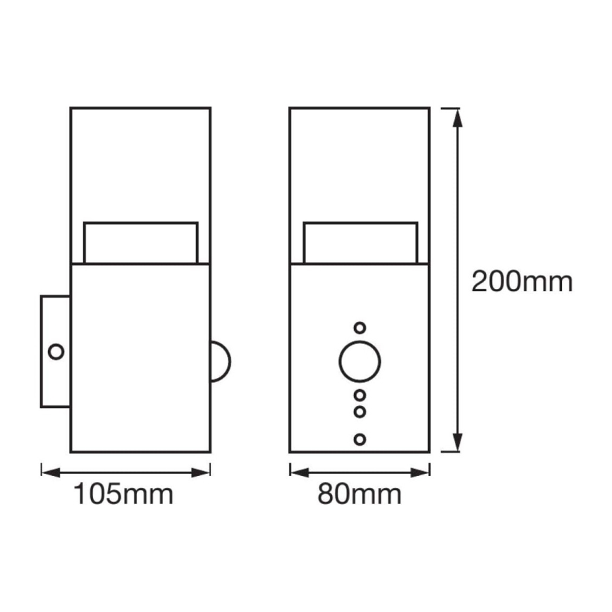 Ledvance - LED Āra sienas gaismeklis ar sensoru CRYSTAL 1xLED/5W/230V IP44