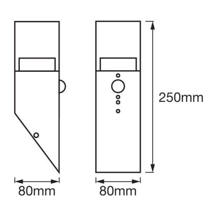 Ledvance - LED Āra sienas gaismeklis ar sensoru CRYSTAL 1xLED/5W/230V IP44