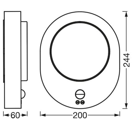 Ledvance - LED Āra sienas gaismeklis ar sensoru DISC LED/8W/230V IP44