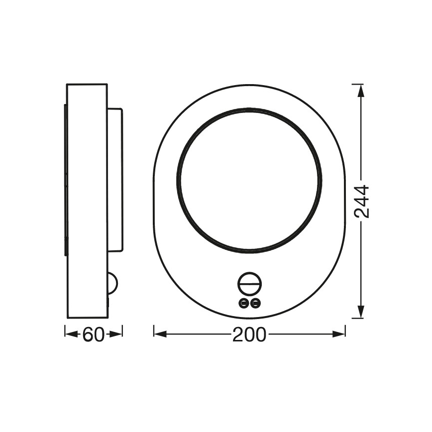 Ledvance - LED Āra sienas gaismeklis ar sensoru DISC LED/8W/230V IP44