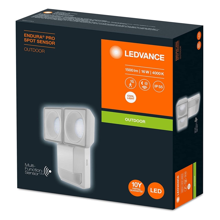 Ledvance - LED Āra sienas gaismeklis ar sensoru SPOT 2xLED/8W/230V IP55