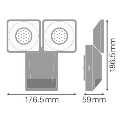 Ledvance - LED Āra sienas gaismeklis ar sensoru SPOT 2xLED/8W/230V IP55