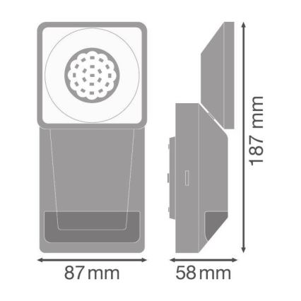 Ledvance - LED Āra sienas gaismeklis ar sensoru SPOT LED/8W/230V IP55 balts