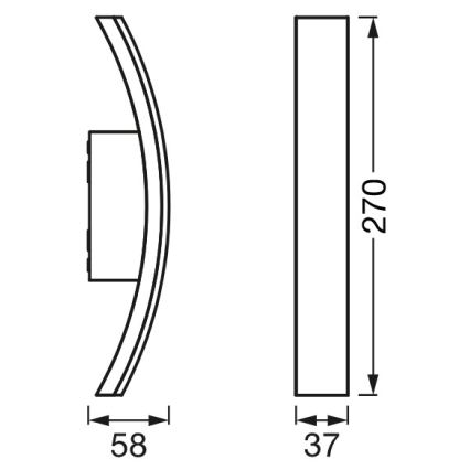 Ledvance - LED Āra sienas gaismeklis BOW LED/7W/230V IP54