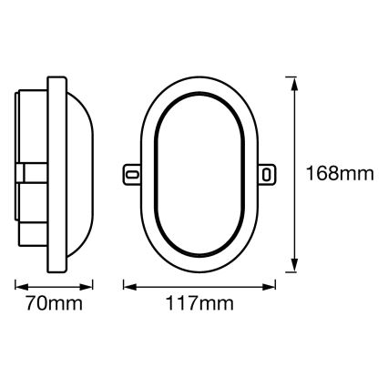 Ledvance - LED Āra sienas gaismeklis BULKHEAD LED/6W/230V IP54 melns