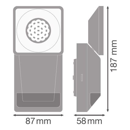 Ledvance -  LED Āra sienas gaismeklis CALICE 1xE27/60W/230V IP44 melns